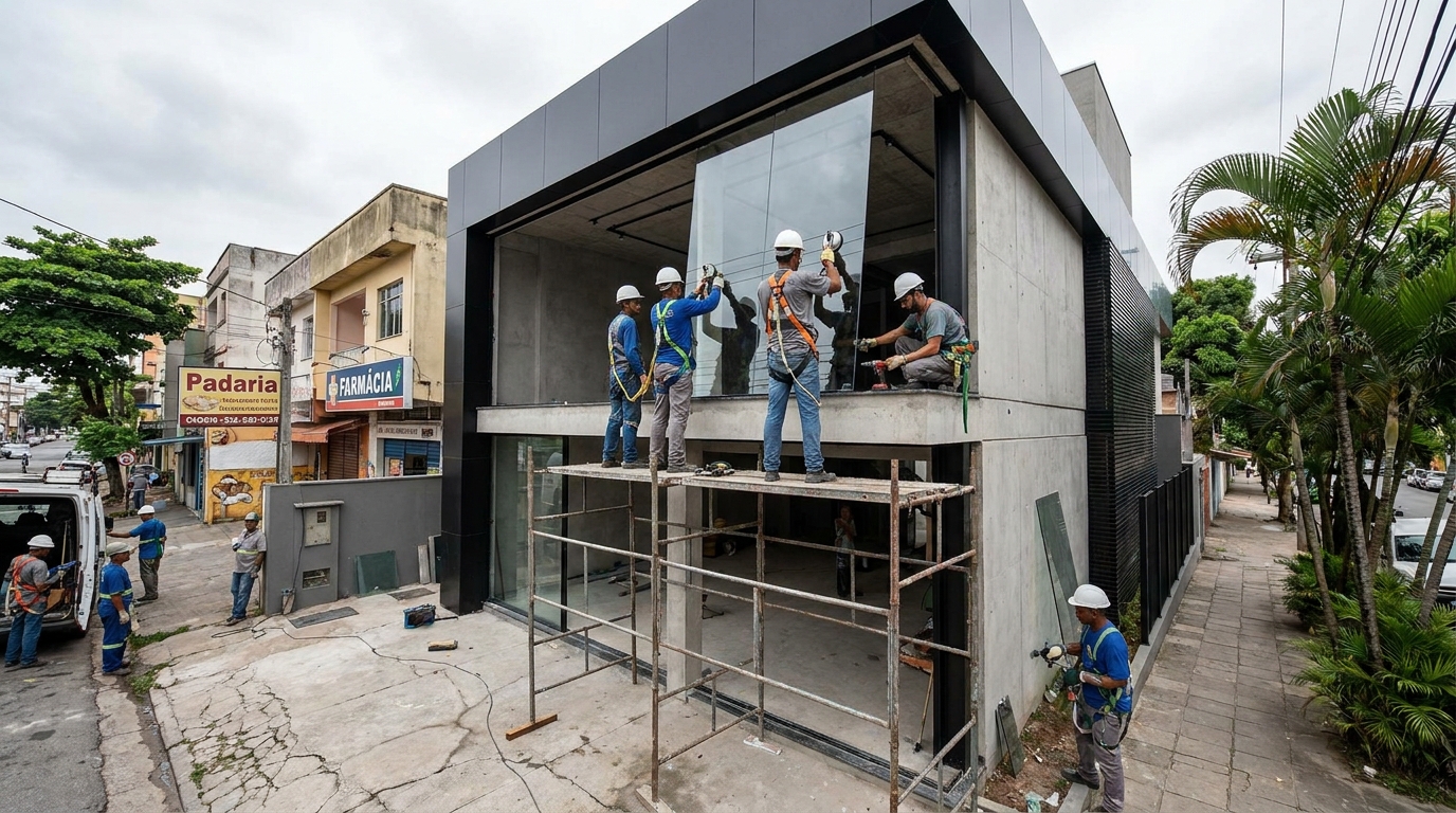 Fachada preta moderna em Niterói-RJ